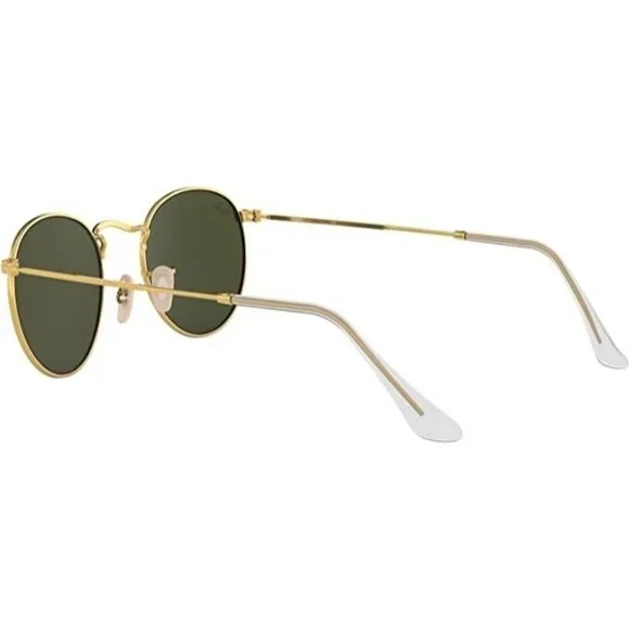 Ray - Ban Unisex Gold Metal Round Frame Crystal Green Lense Sunglasses 47 21 140 - Picture 4 of 5